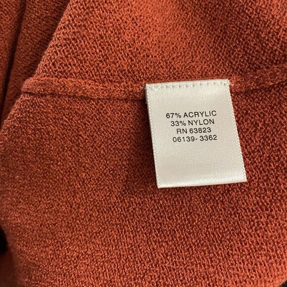 Christopher & Banks Button Up Cardigan V-Neck‎ Lightweight Orange Women's Small - Picture 7 of 7